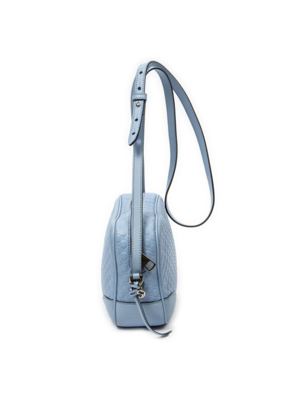 Gucci Bree Cross Belt Bag Light Blue Micro Guccissima Leather - Picture 4 of 10